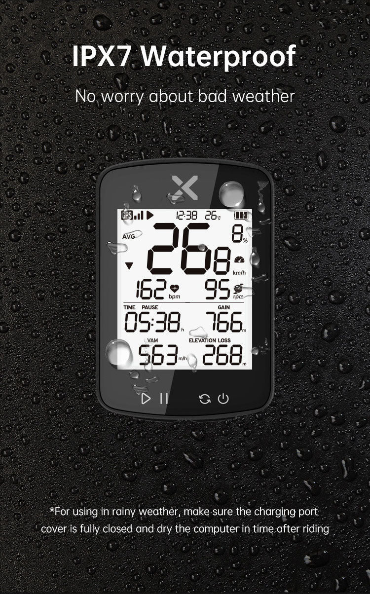 XOSS G2+ Bike speedometer wireless water proof IPX7 Type-C Rechargeable Bike Computer GPS 2.2 inch LCD display Bluetooth