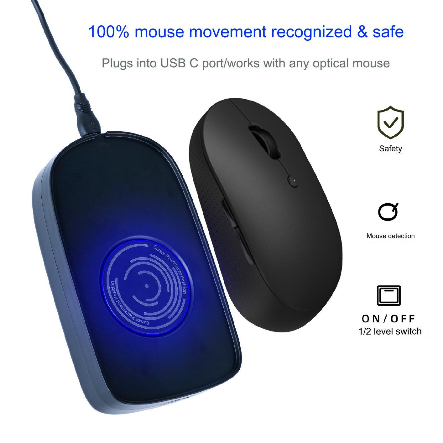 Adjustable Mouse Mover with Button Mouse Mover Jiggler 5V 1A for Keeps PC Active