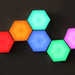 LED Hexagonal Desk Light Honeycomb Module LED Night Light Creative RGB Home Decor Quantum Wall Lamp