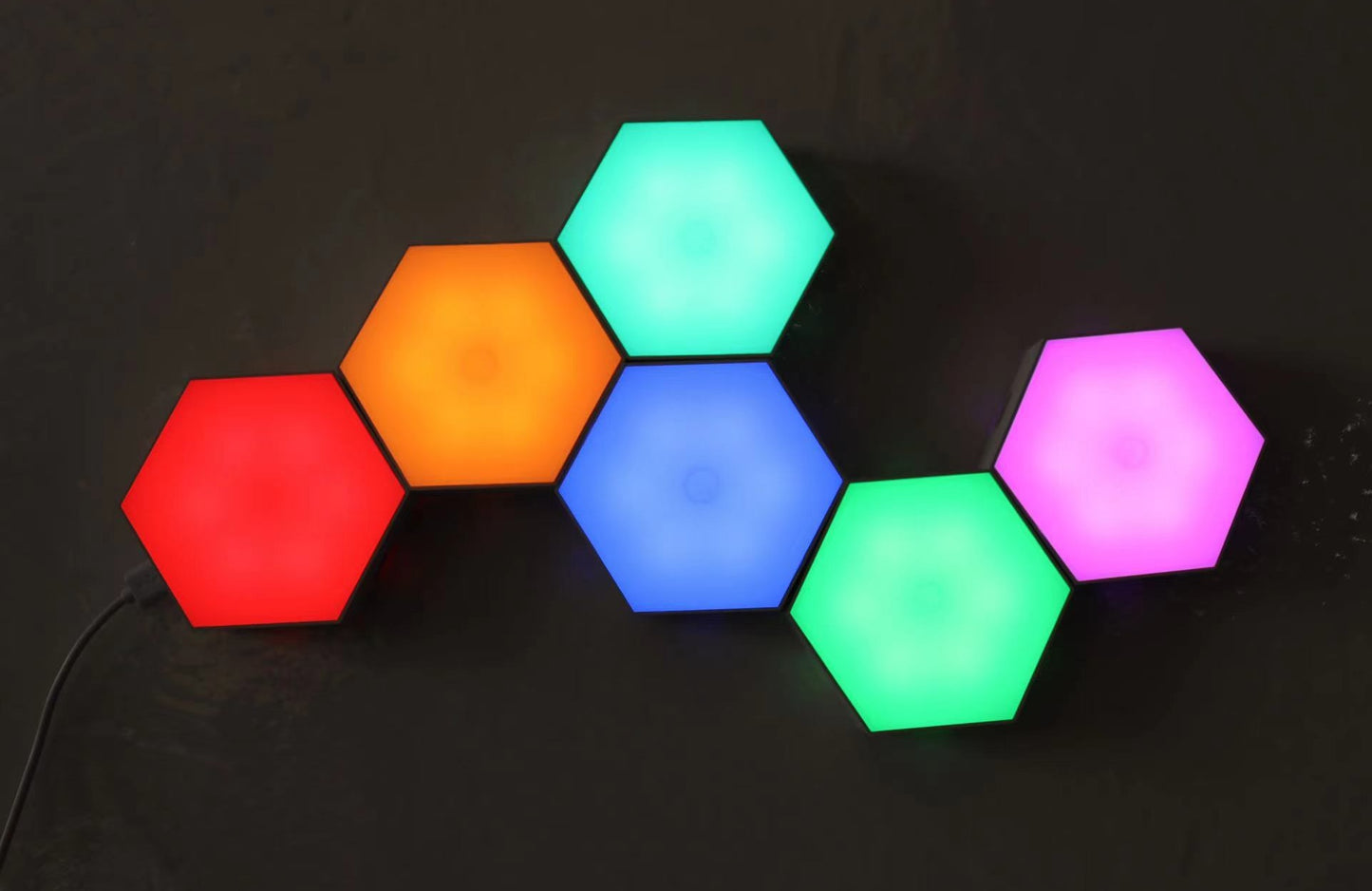 LED Hexagonal Desk Light Honeycomb Module LED Night Light Creative RGB Home Decor Quantum Wall Lamp