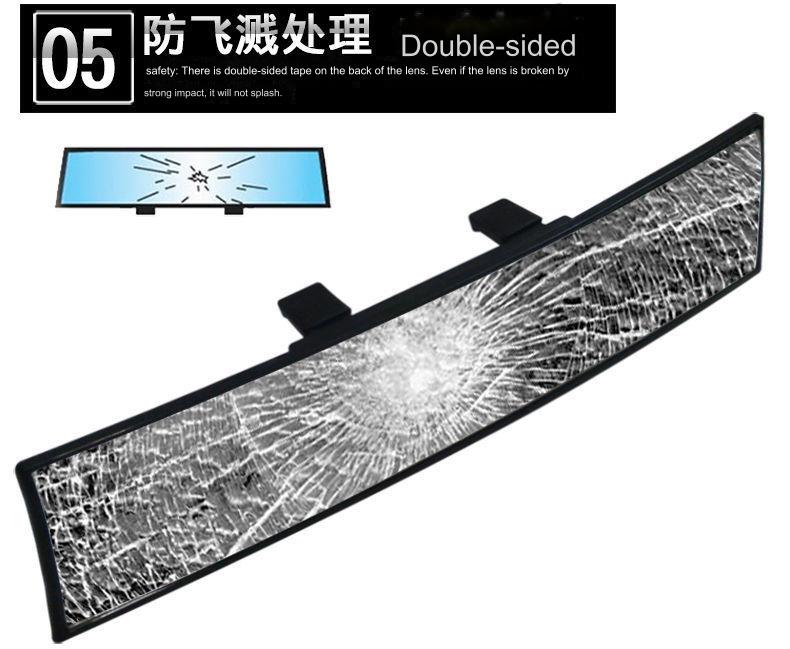 Wide-angle Curved Car Rear View Mirror Blind Sport Detection Car Interior Reflective Rearview Mirror Anti-glare