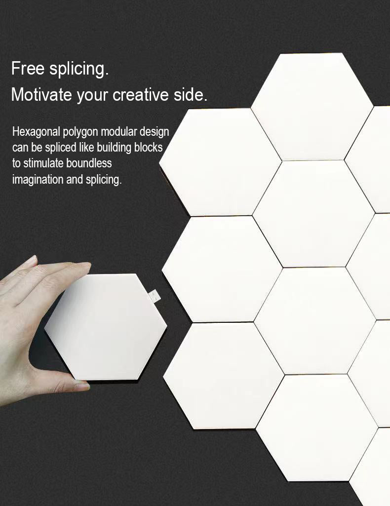 LED Hexagonal Desk Light Honeycomb Module LED Night Light Creative RGB Home Decor Quantum Wall Lamp