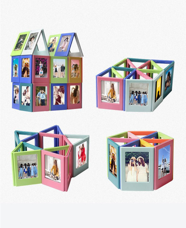 Magnetic Photo Frames for Fujifilm Instax Mini Film Papers, Colorful Double Sided Fridge Picture Frame, Magnets Children