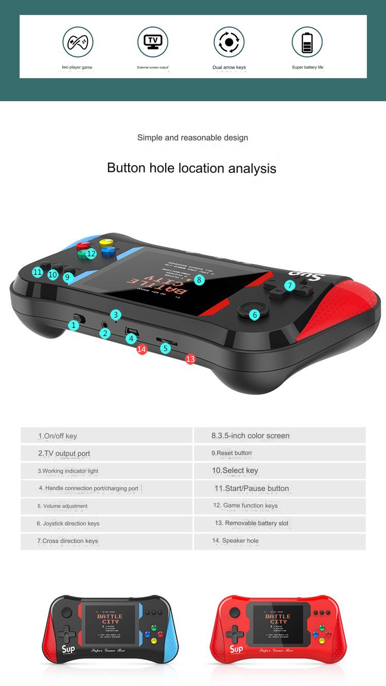 X7M Game Console Portable Handheld Game Players 3.5inch High Definition Large Screen Retro SUP Video Game Console