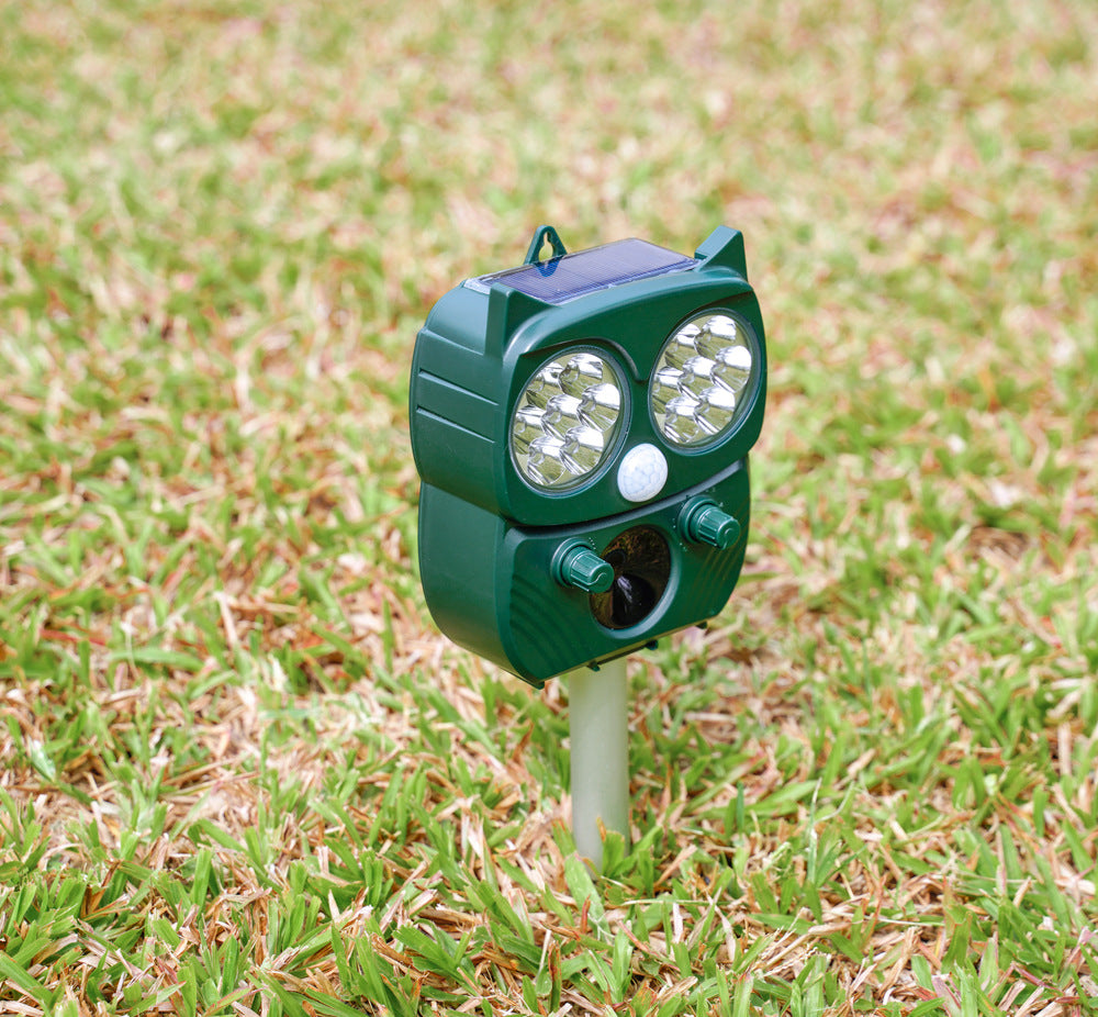 Bird Repeller Solar Ultrasonic Animal Dog Repellent Rat Cat Pigeon Deterrent