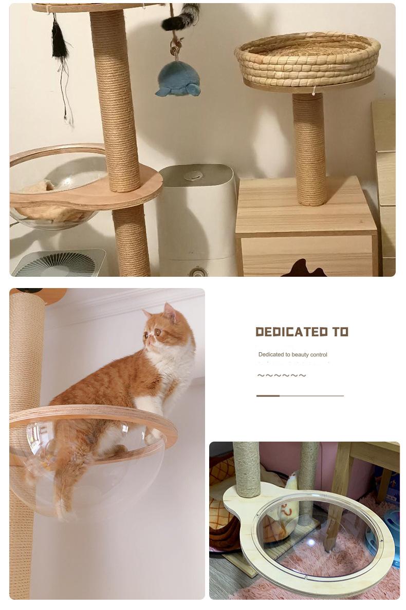 Cat Tree Accessories Space Capsule Acrylic Dome Transparent Large Bowl Jumping Platform DIY Transparent Space Capsule