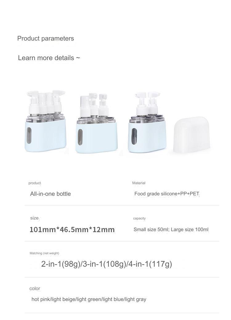 Bottle travel sub-bottle four-in-one set spray bottle emulsion bottle portable empty bottle ultra-fine fog Facial