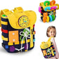 Baby Montessori Felt Busy Bag Toy with Pop Tubes Busy Board Backpack Tie Shoelaces Cognitive Learning