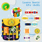 Baby Montessori Felt Busy Bag Toy with Pop Tubes Busy Board Backpack Tie Shoelaces Cognitive Learning