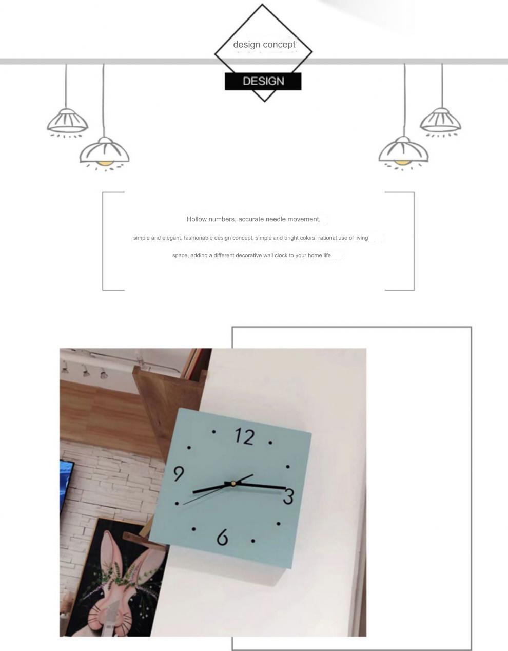 Ins Wind Corner Clock Double-Sided Wall Clock Living Room Creative Simple Modern Two-Sided Wall Clock Free Hole Fashion