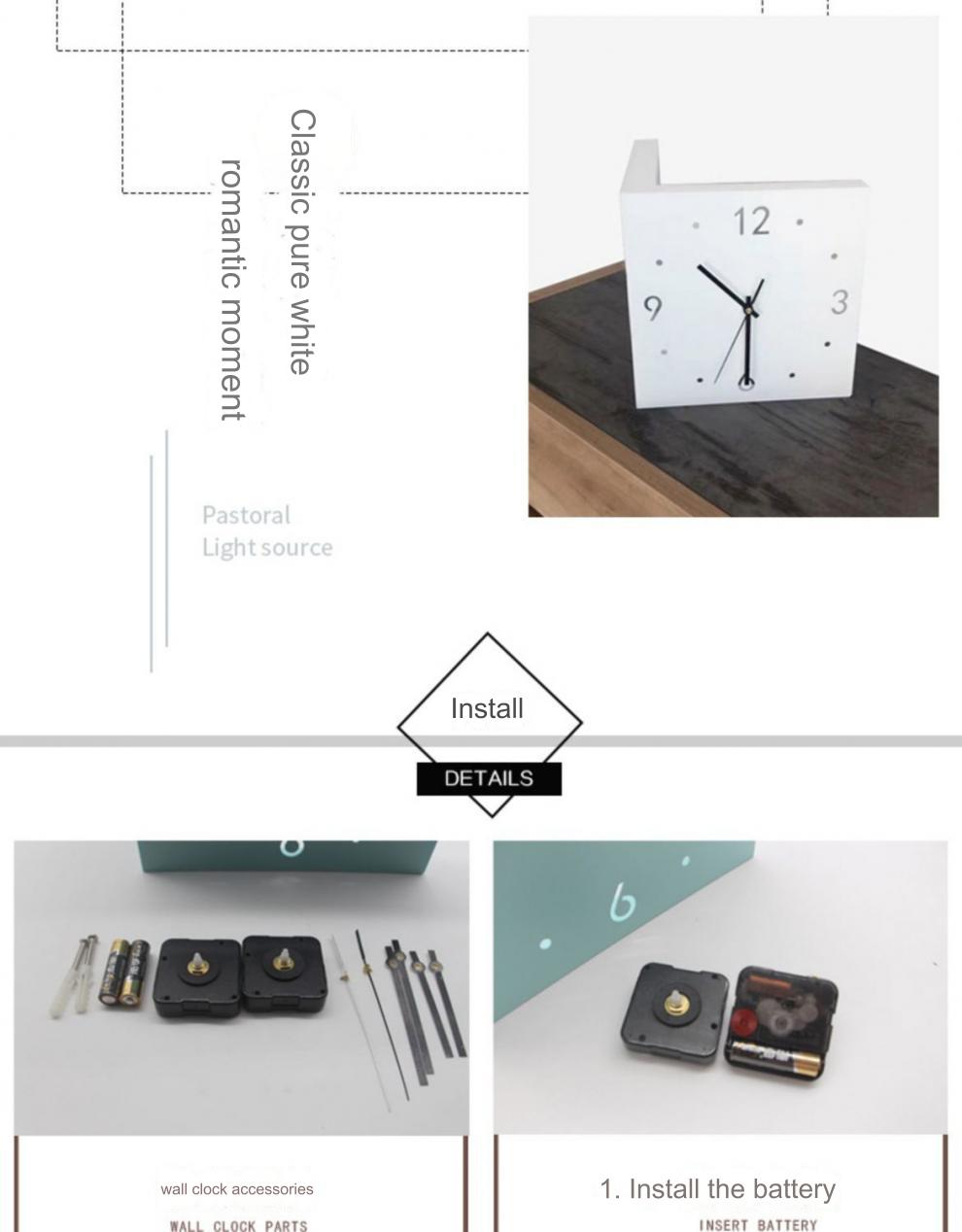 Ins Wind Corner Clock Double-Sided Wall Clock Living Room Creative Simple Modern Two-Sided Wall Clock Free Hole Fashion