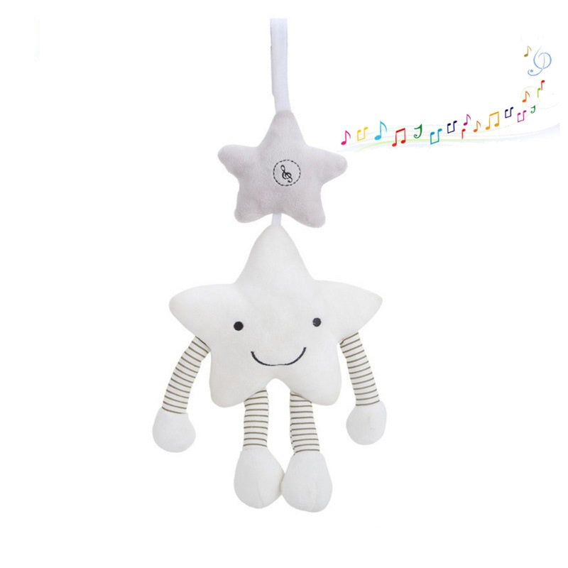 Baby Soft Toy Cot Bed Car Stroller Music Sound Squeeze Hand Infant Star Hanging Toy For Crib And Baby Stroller Unisex