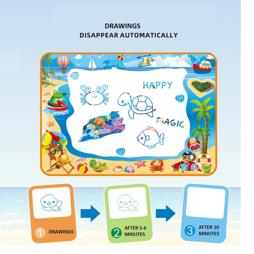 Kids Water Drawing Mat Educational Magic Pen Gift Non Toxic