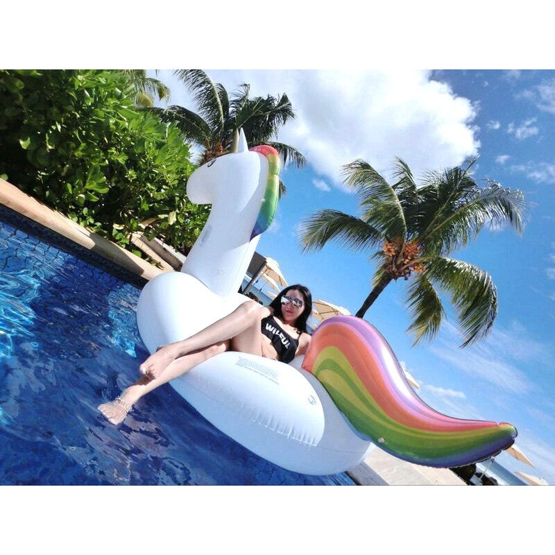 Large floatie beach unicorn inflatable float swimming pool party floats