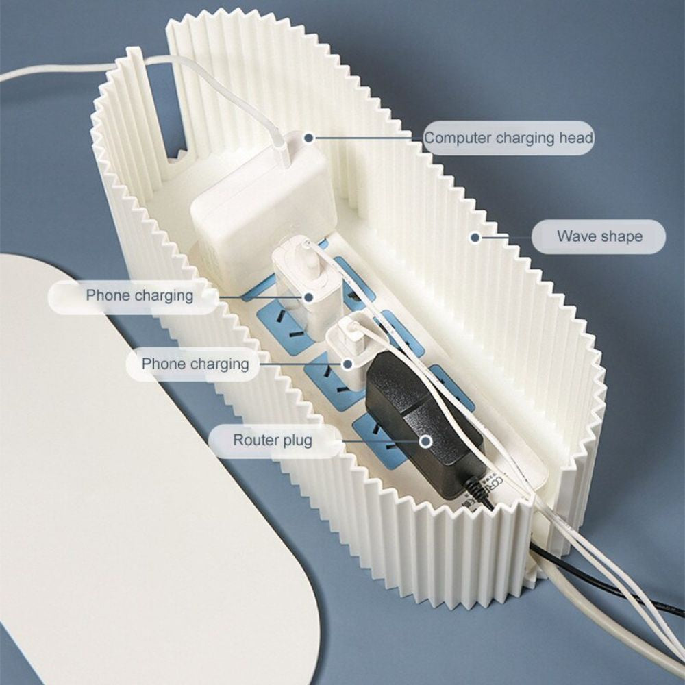 Desktop Cable Storage Organizer Management Box Enclosure Extension Computer Wire Socket Plug Charger Plastic Safe Cover