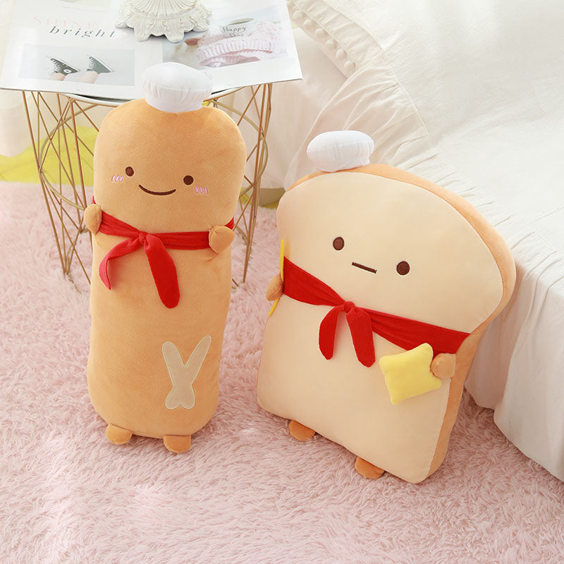 Stuffed Toy Sliced Bread Pillow Bolster Cushion Baby Doll Friend Soft Plush Toy Birthday Valentine Love Gift