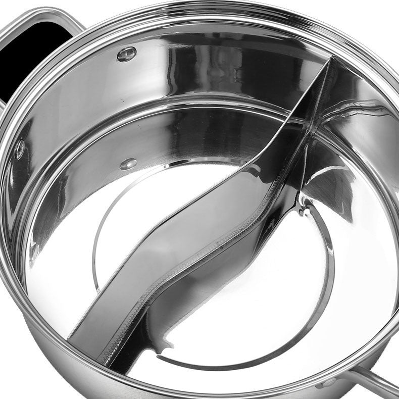 Stainless Steel Double Flavor Pot Large Capacity Thickened Soup Hotpot Steamboat Reunion Family