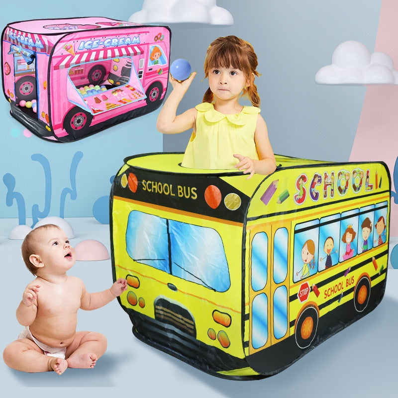 Children Play Tent Kids Bus Folding Ice-Cream School Bus Tent All Time Favorite