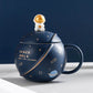 400ml Planet Big Ceramic Cup mug with Lid Cover Spoon Star Astronaut Gift Office Home Cute Coffee Milk Aesthetic Set