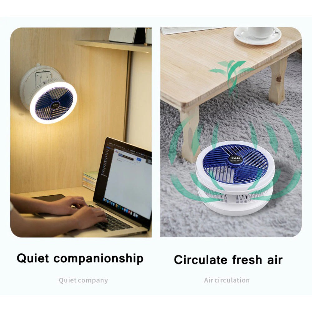 Copy of 4 In 1 Rechargeable Fan Cooling Fan Portable Desktop 1500mAh Telescopic Folding Fan Table Handheld Folding 4 Speed Fan