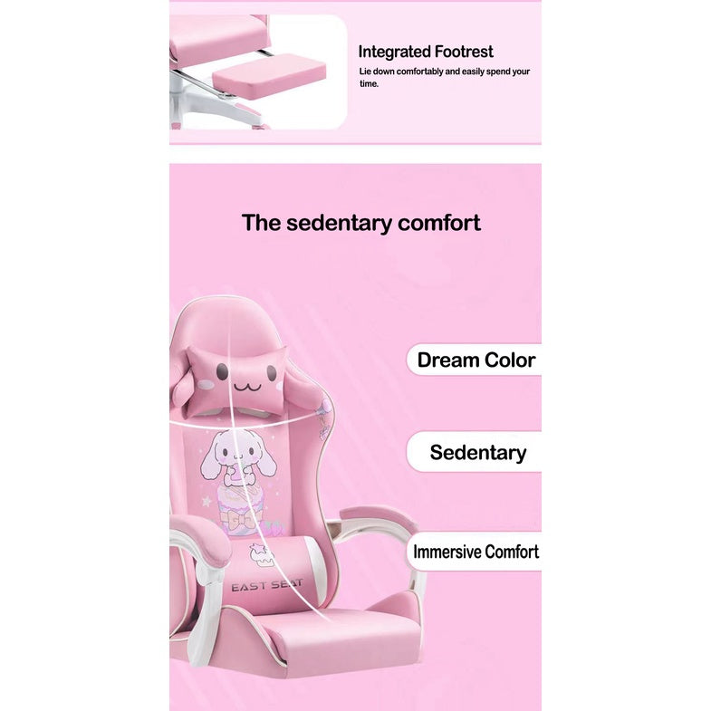 Cute Computer Chair Home Office Chair  Electronic Ergonomics Reclining Lift Gaming Chair For Geek Nerd Gamers Girls