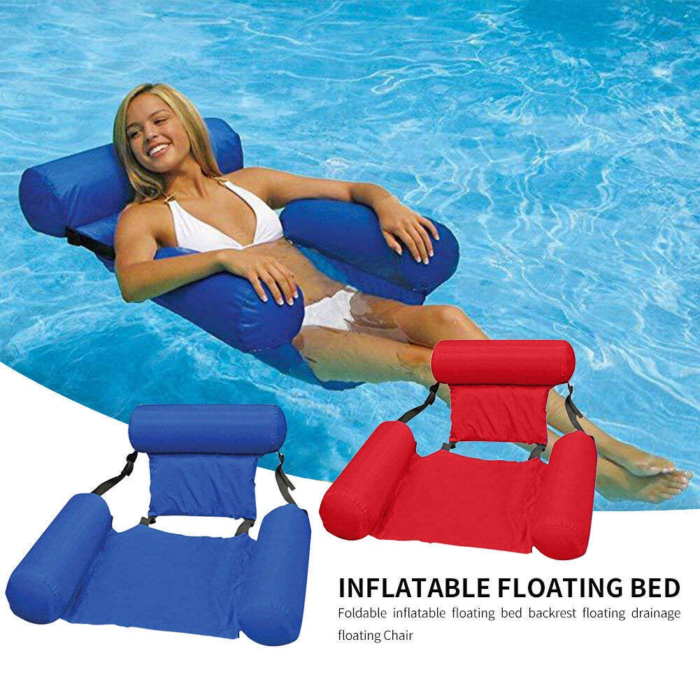 PVC Summer Inflatable Foldable Float Row Swimming Pool Water Hammock Air Mattresses Bed Beach Water Sports Lounge Chair