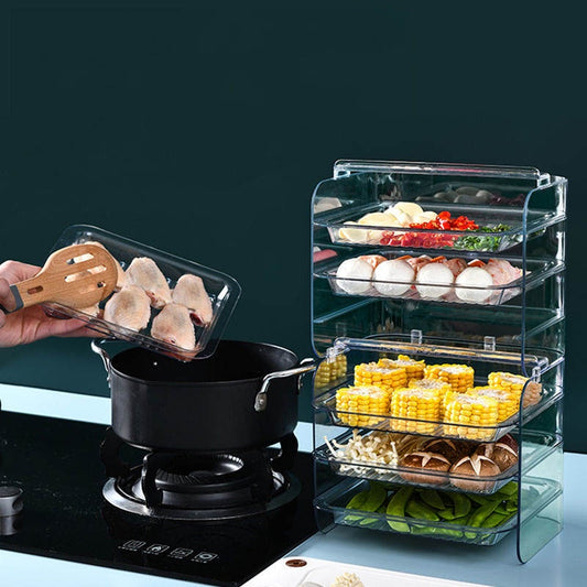 Stackable Food Storage Tray Steamboat Organizer Multi-functional  Kitchen Fruit Organiser Meat Vegetable Neat