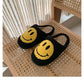 Cute Smiley Face Slippers Home Couple Plush Slippers Winter Warm Bedroom Plush Cotton Shoes Indoor Anti Slip Step-ins