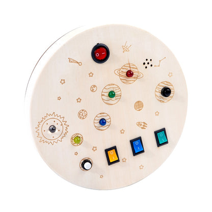 Treeyear LED Light Switch Toys for Toddlers Montessori Busy Board Button Switch Toy Light Up Activity Board Sensory