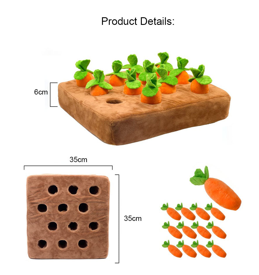 Pet Garden Carrot Plush Toy Hide-And-Seek Durable Pet Snuffle Mat Interactive Dog Toy Pull Up Carrots