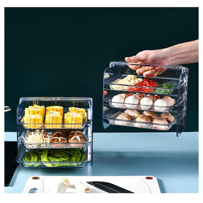 Stackable Food Storage Tray Steamboat Organizer Multi-functional  Kitchen Fruit Organiser Meat Vegetable Neat