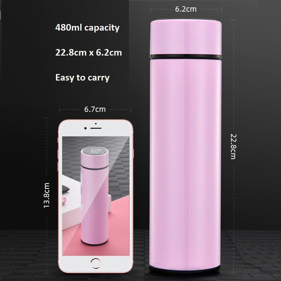 Vacuum Cup Insulated Hot And Cold Thermos Flask Water Bottle Thermal Temperature Cup Tumbler 480ML Easy and Durable