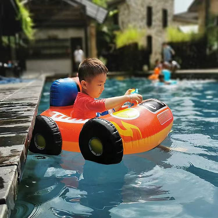 Kids Car Float Built-in Squirt Gun Beach Inflatable Swimming
