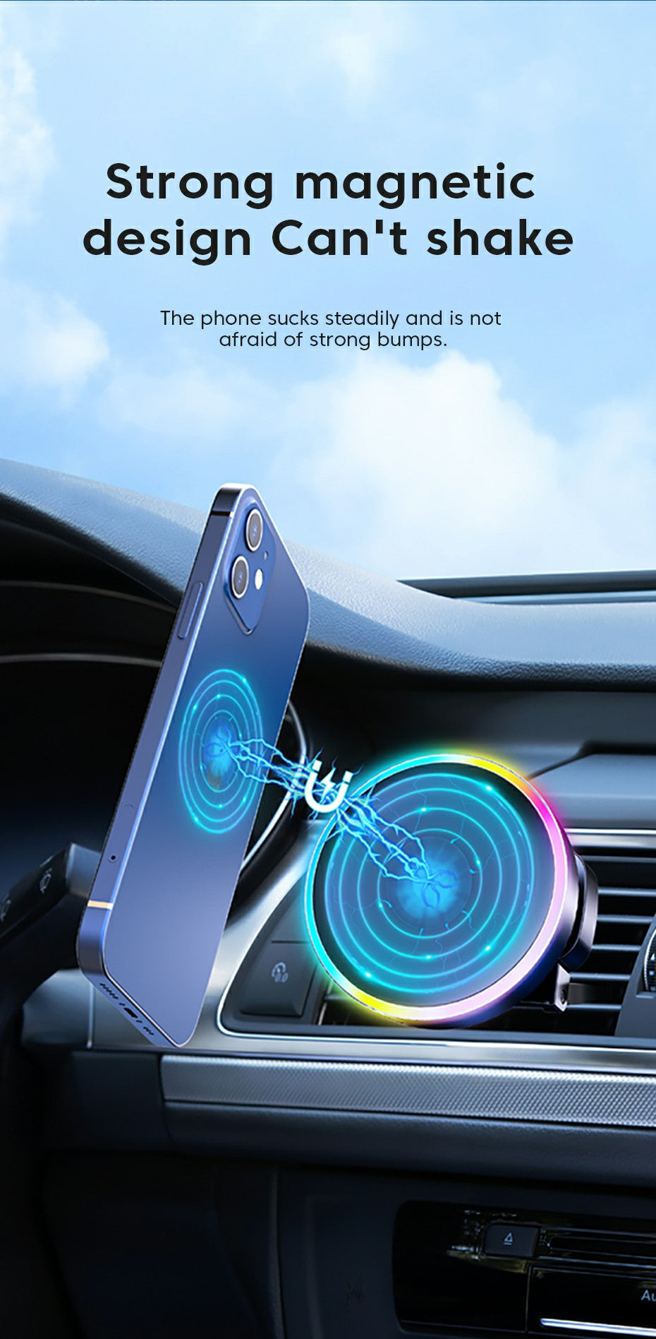 Essager Magnetic Wireless Car Charger Mount Compatible with iP 13 13 Pro Max Fast Charging Wireless Charger Car Holder