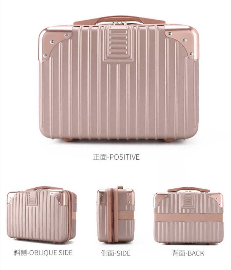 14 inch make up bag mini suitcase hand carry luggage, cosmetic bag, anti-scratch with large capacity makeup pouch