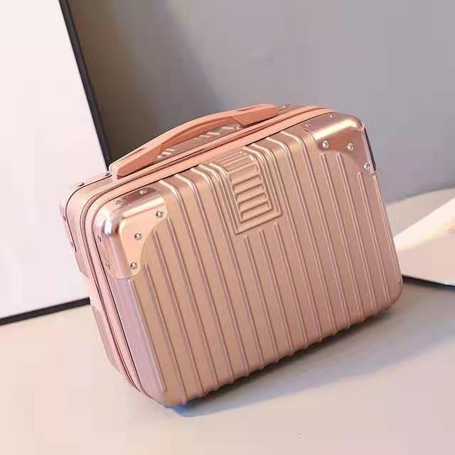 14 inch make up bag mini suitcase hand carry luggage, cosmetic bag, anti-scratch with large capacity makeup pouch