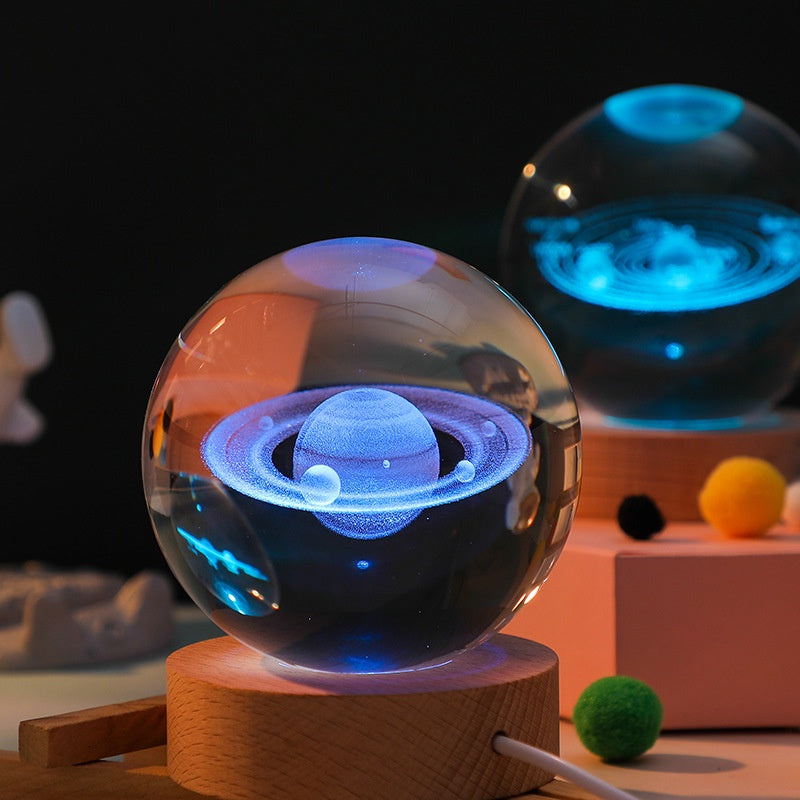 Creative Universe Galaxy Luminous Crystal Ball Night Light Bedroom Desktop Decoration Valentine's Day Gift Birthday