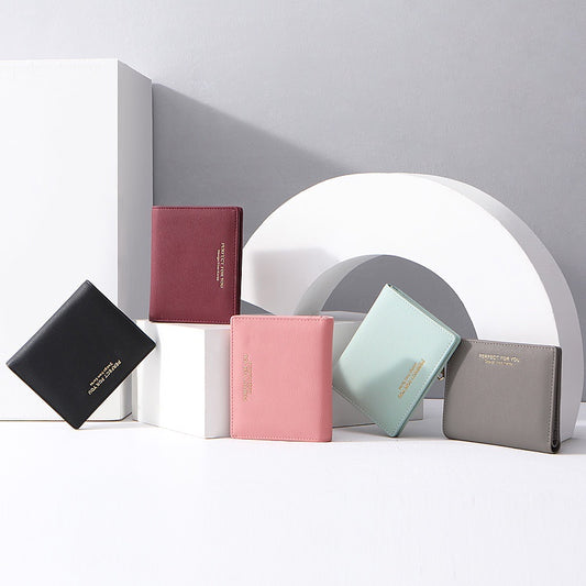 Forever Young Simple And Stylish Ultra-thin Wallet Women Short Purse Two Fold Student Wallets
