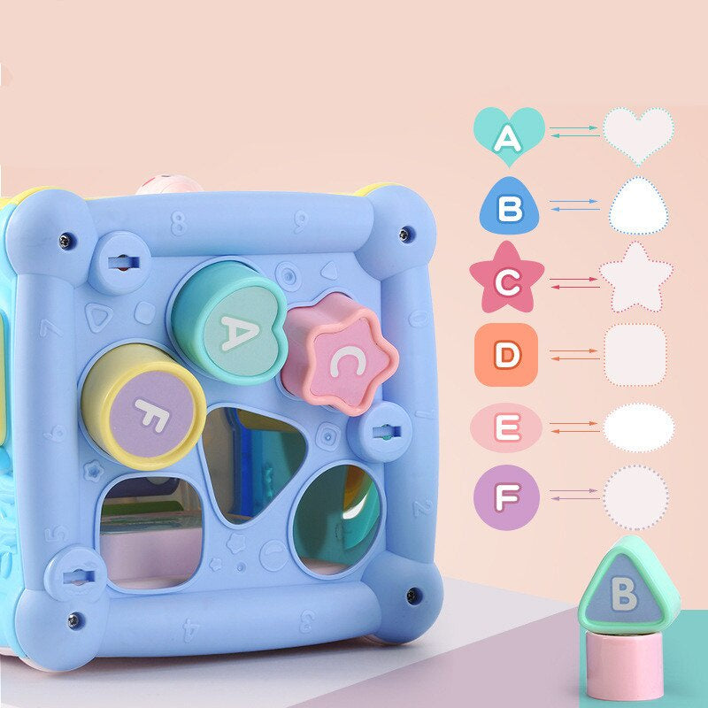 Baby Multi-Function Musical Toy Geometric Building Block Knocking Piano Drummer Polyhedral Smart Cube Educational Toys