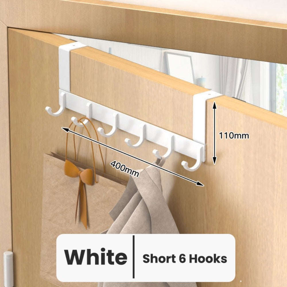 Copy of Black/White 6 Door Hooks Hole-free Practical Hat Clothes Wall Hook Coat Towel Hanger Rack for Door Back Kitchen Bathroom