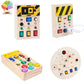 Treeyear LED Light Switch Toys for Toddlers Montessori Busy Board Button Switch Toy Light Up Activity Board Sensory
