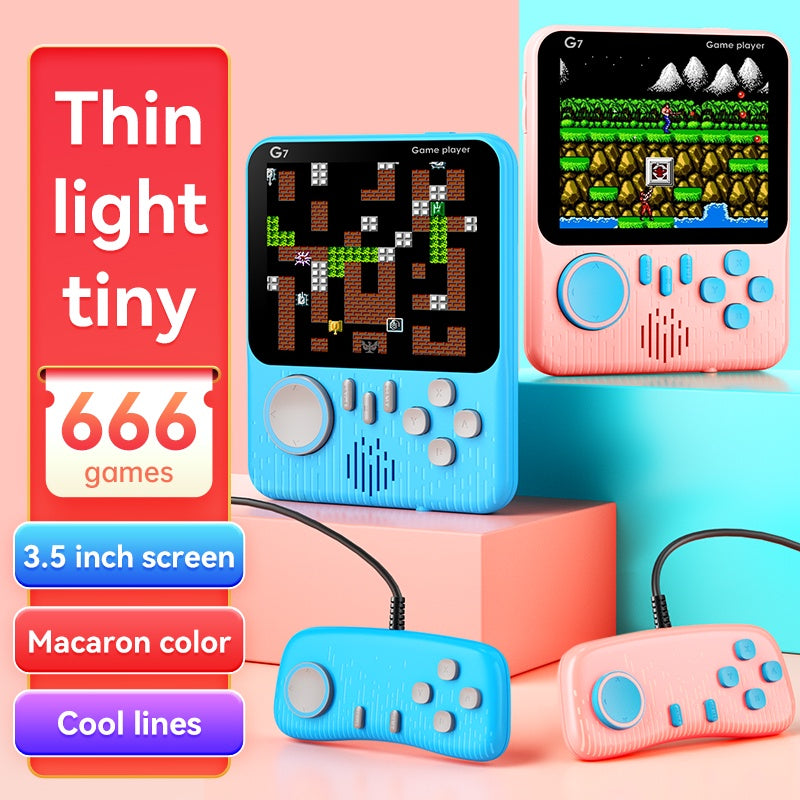 Handheld Game Console Built-in 666 Retro Video Games Classic Mini Gaming Console LCD Screen Gift for Kids 2-Player Mode