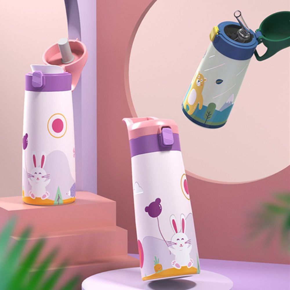 500ml High Quality Kids Thermal Flask Double Stainless Reusable Steel Cartoon Thermal Water Bottle Children Cute Tumbler