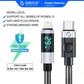 ORICO USB C To Lightning Charging Cable C Port Data Cord PD29W Fast Charger Wire With Digital Display For Mobile Phones