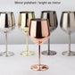 Stainless Steel Wine Glass 500ml Single-layer Unbreakable Stemmed Cocktail Goblet, Bright Light Wear Resistant Durable