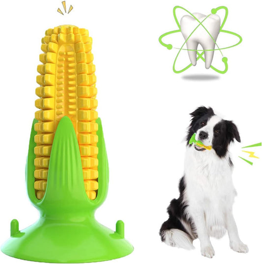 Dog Corn-Shaped Toy With Suction Cup Puppy Chew Cleaning Dental Toy Pet Molar Stick Bite Resistant Interactive Interest