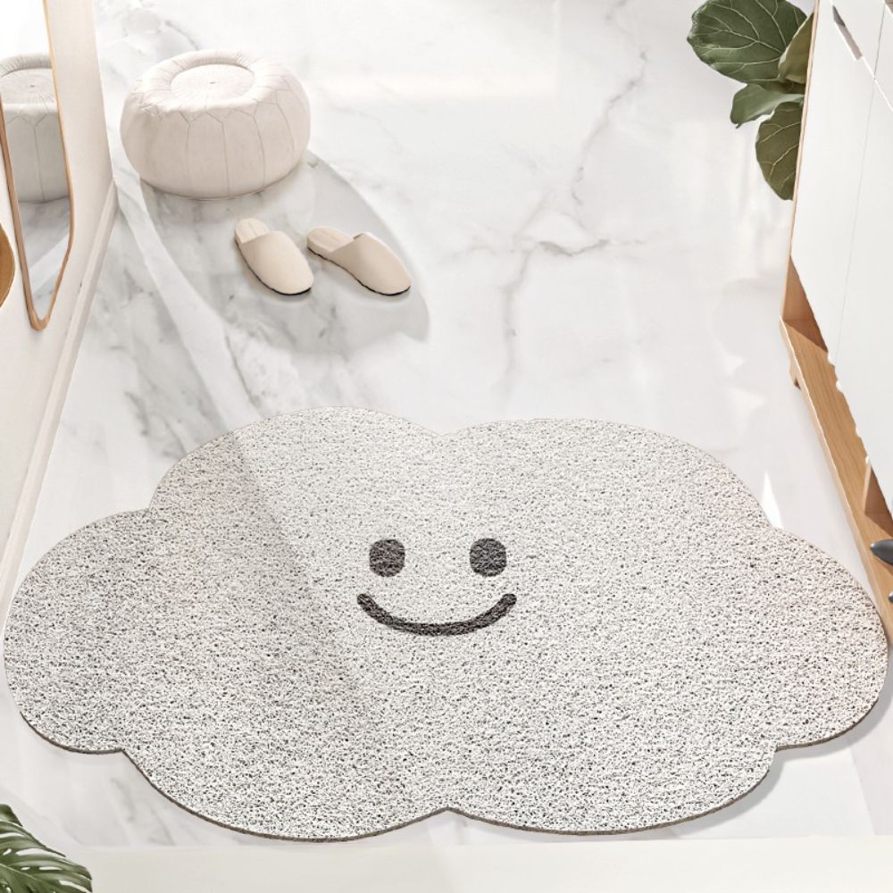 Cartoon Clouds Dust Removal Household Silk Ring Floor Mats Entrance Door Mud Scraping Anti-Slip Carpet PVC Foot House