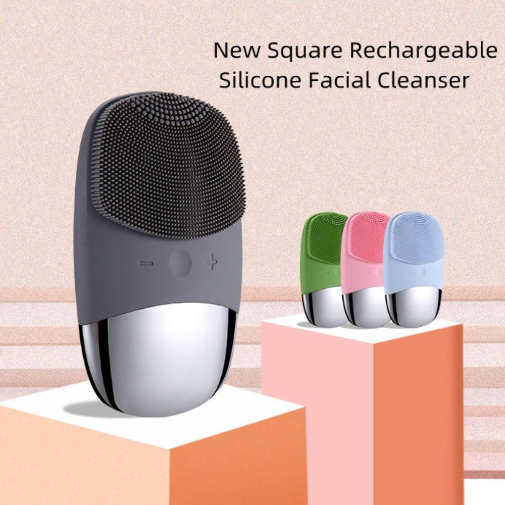 New Style Rechargeable Silicone Facial Cleanser Electric Waterproof Ultrasonic Face Washer Pore Cleaner