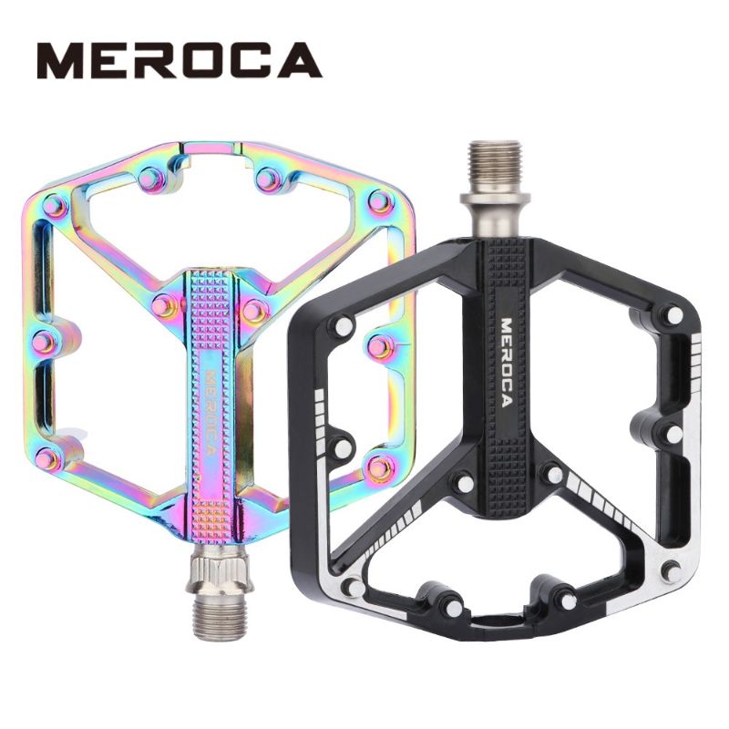 MEROCA Bicycle Sealed Pedal Mountain Road Bike Cycling Alloy MTB Pedals Ultralight Aluminum Alloy Anti-Skid