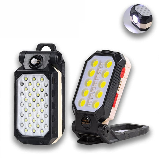 USB Rechargeable Portable LED Flashlight COB Work Light Adjustable Waterproof Camping Lantern Magnet Design ,Built-in Battery